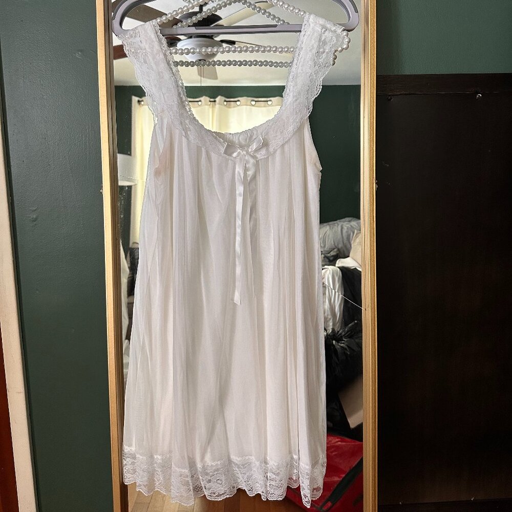 Lace Trim Bridal Nightgown